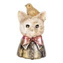 Clayre & Eef Figurine décorative Chat 11x9x18 cm Blanc Noir Plastique