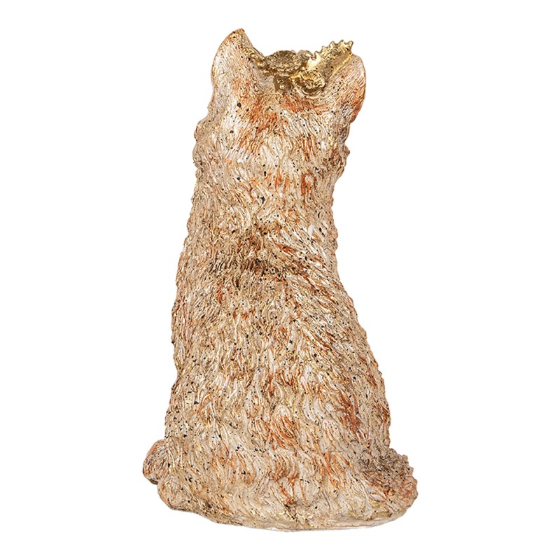 Clayre & Eef Statuetta decorativa Gatto  16x14x25 cm Beige Plastica
