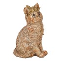 Clayre & Eef Statuetta decorativa Gatto  16x14x25 cm Beige Plastica