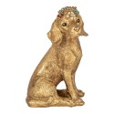 Clayre & Eef Dekorationsfigur Hund 13x13x21 cm Goldfarbig Kunststoff