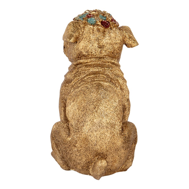 Clayre & Eef Statuetta decorativa Cane 29x17x29 cm Color oro Plastica