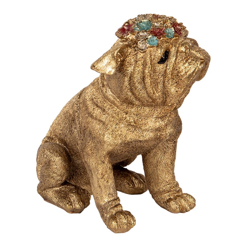 Clayre & Eef Statuetta decorativa Cane 29x17x29 cm Color oro Plastica