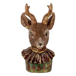 Clayre & Eef Statuetta decorativa Cervo 13x11x22 cm Marrone Plastica