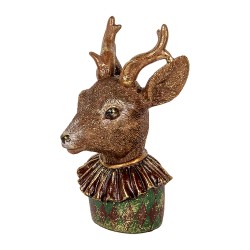 Clayre & Eef Statuetta decorativa Cervo 13x11x22 cm Marrone Plastica