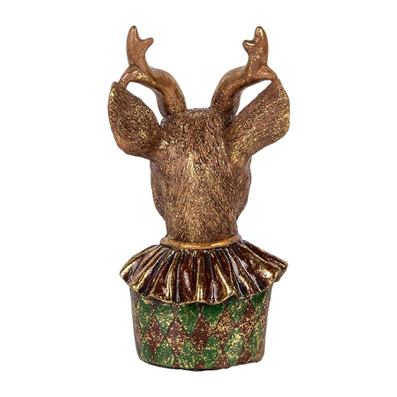 Clayre & Eef Statuetta decorativa Cervo 13x11x22 cm Marrone Plastica