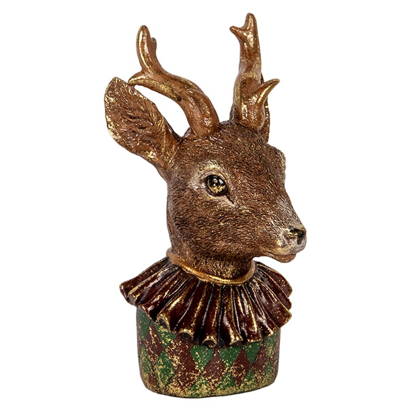 Clayre & Eef Statuetta decorativa Cervo 13x11x22 cm Marrone Plastica