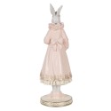 Clayre & Eef Figurine décorative Lapin 11x11x31 cm Blanc Rose Plastique