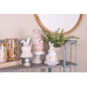 Clayre & Eef Statuetta decorativa Coniglio Ø 12x17 cm Bianco Rosa  Plastica