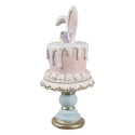Clayre & Eef Dekorationsfigur Kuchen Ø 9x19 cm Rosa Kunststoff