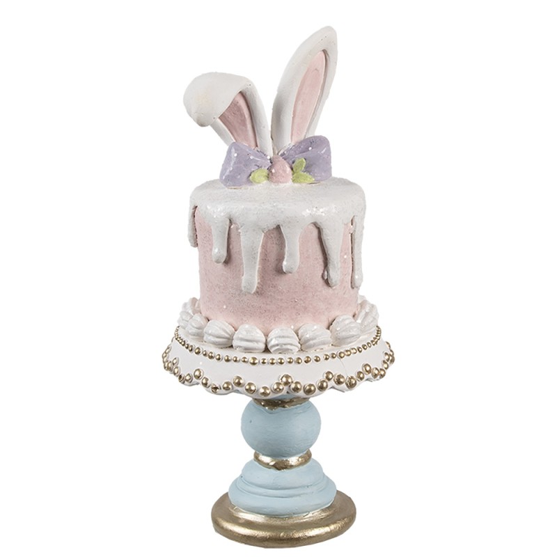 Clayre & Eef Dekorationsfigur Kuchen Ø 9x19 cm Rosa Kunststoff