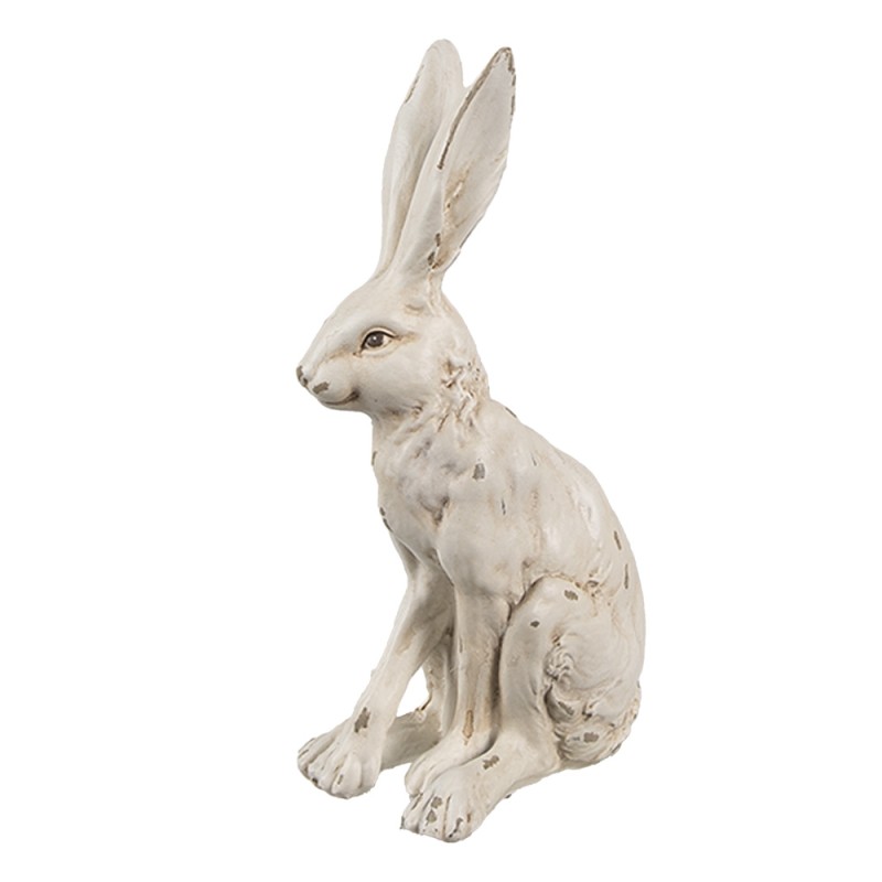 Clayre & Eef Statuetta decorativa Coniglio 8x5x13 cm Bianco Plastica