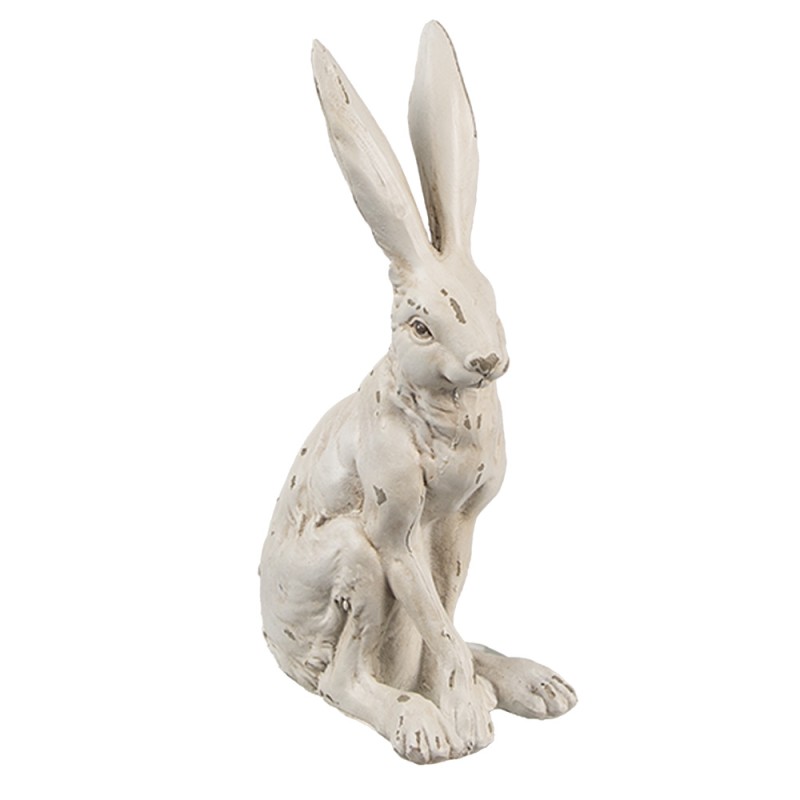 Clayre & Eef Statuetta decorativa Coniglio 8x5x13 cm Bianco Plastica