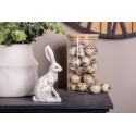 Clayre & Eef Statuetta decorativa Coniglio 8x5x13 cm Bianco Plastica