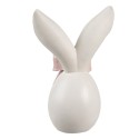 Clayre & Eef Decoratie Beeld Konijn 12x8x18 cm Wit Roze Kunststof