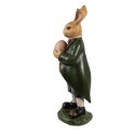 Clayre & Eef Figurine décorative Lapin 20 cm Marron Vert Plastique