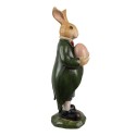 Clayre & Eef Figurine décorative Lapin 20 cm Marron Vert Plastique