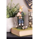 Clayre & Eef Figurine décorative Lapin 20 cm Marron Vert Plastique