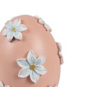 Clayre & Eef Figurine décorative Œuf Ø 11x13 cm Rose Plastique Fleurs