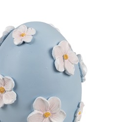 Clayre & Eef Statuetta decorativa Uovo Ø 11x13 cm Blu Plastica