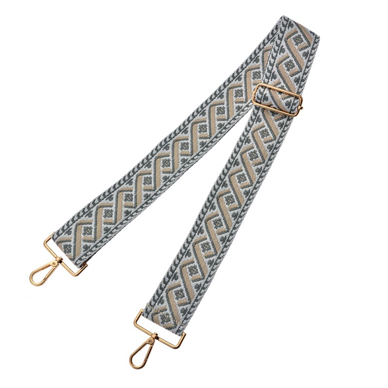 Clayre & Eef Taschenriemen 5x140 cm Weiß Beige Synthetisch