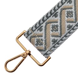 Clayre & Eef Sangle de sac 5x140 cm Blanc Beige Synthétique