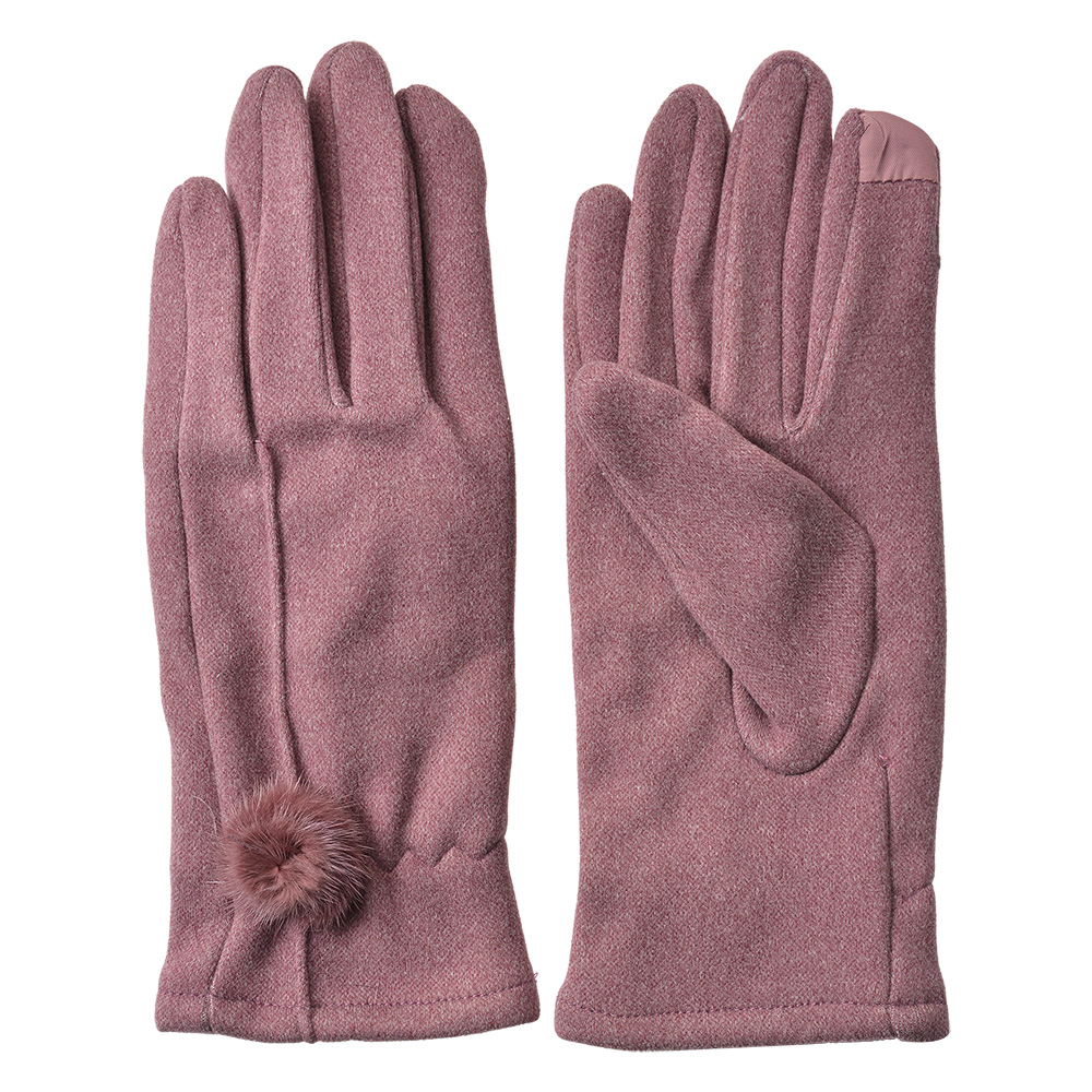 Clayre&Eef Handschoenen Winter 9x23 cm Paars Polyester afbeelding