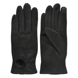 Clayre & Eef Winter Gloves 9x23 cm Black Polyester