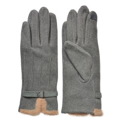Clayre & Eef Winter Gloves 9x23 cm Grey Polyester