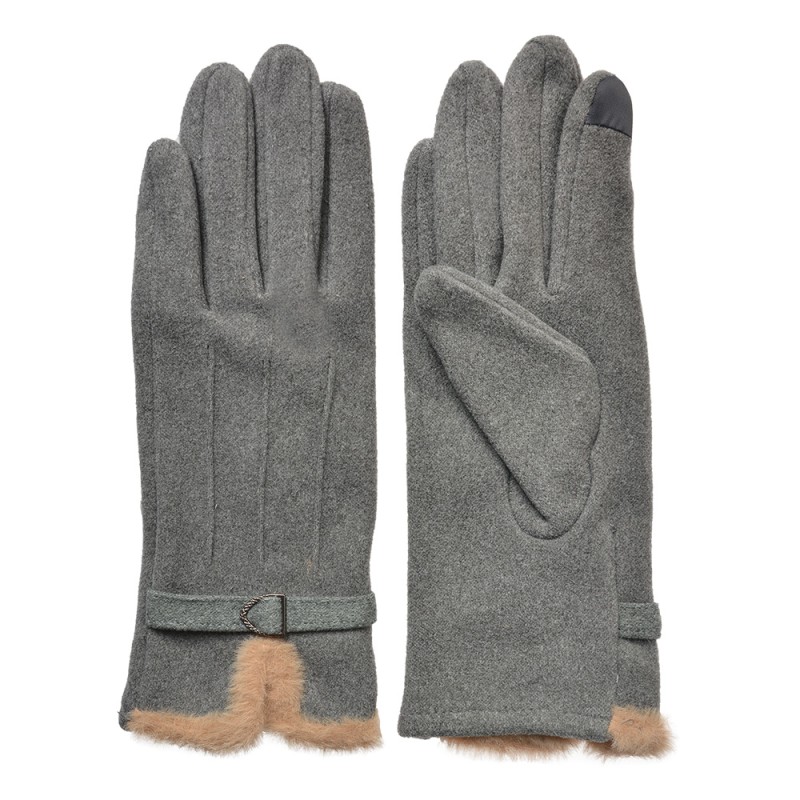 Clayre & Eef Gants d'hiver 9x23 cm Gris Polyester
