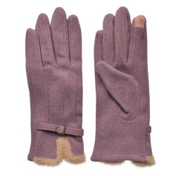 Clayre & Eef Winter Gloves 9x23 cm Purple Polyester