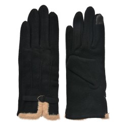 Clayre & Eef Winter Gloves 9x23 cm Black Polyester