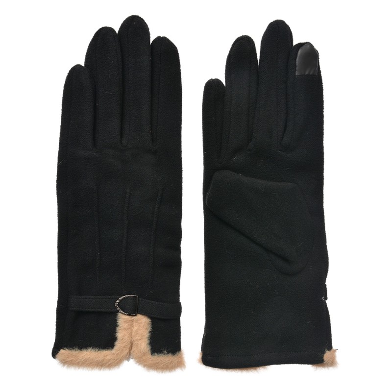 Clayre & Eef Winter Gloves 9x23 cm Black Polyester