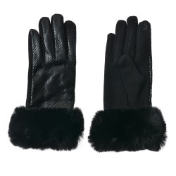 Clayre & Eef Winter Gloves 9x23 cm Black Polyester
