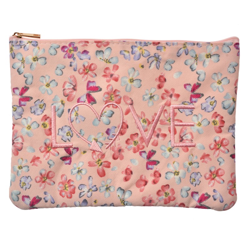 Clayre & Eef Pochette da donna 22x1x16 cm Rosa Sintetico Fiori