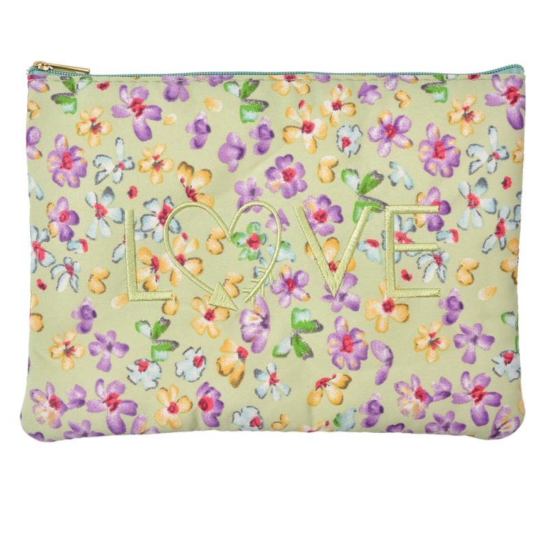Clayre & Eef Pochette da donna 22x1x16 cm Verde Sintetico Fiori