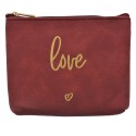 Clayre & Eef Pochette da donna 13x1x10 cm Rosso Sintetico