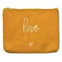 Clayre & Eef Trousse de toilette pour femmes 13x1x10 cm Jaune Synthétique