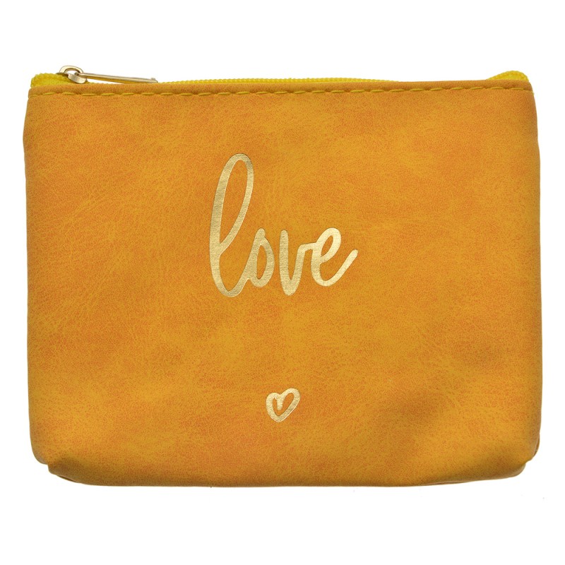 Clayre & Eef Trousse de toilette pour femmes 13x1x10 cm Jaune Synthétique