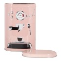 Clayre & Eef Tin Storage Box 20x13x9 / 18x11x7 cm Pink Metal Coffee Cup