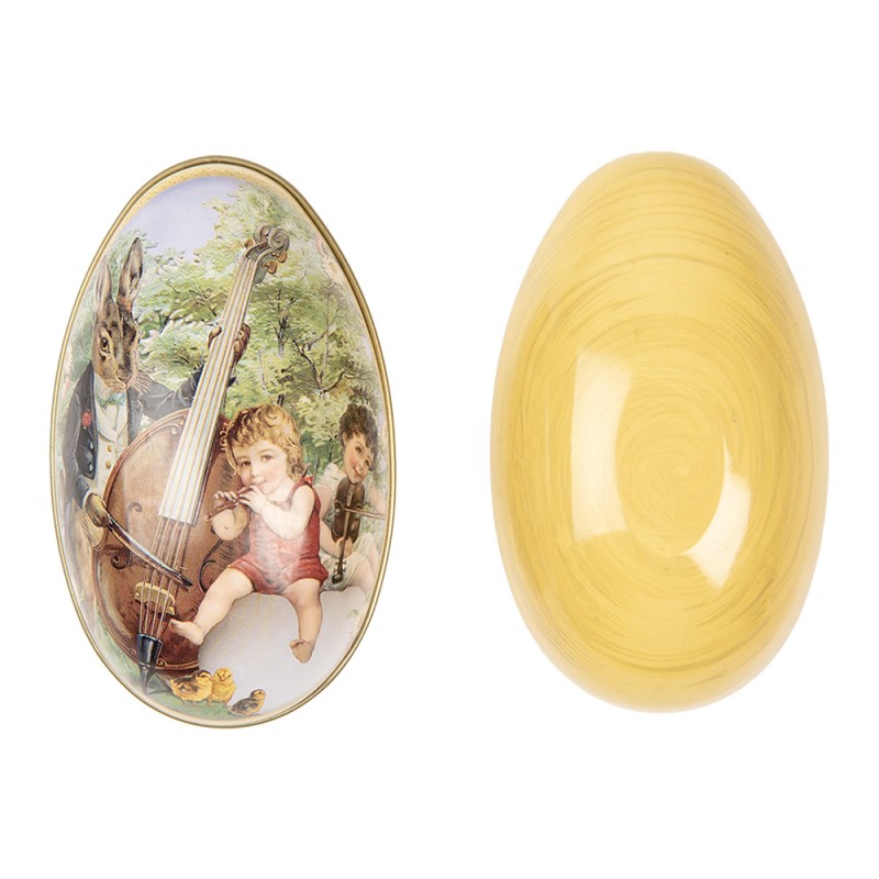 Clayre & Eef Decorazione Uovo 7x11x7 cm Multicolore Metallo Coniglio