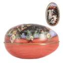 Clayre & Eef Decoratie Ei 7x11x7 cm Meerkleurig Metaal Konijnen