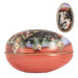 Clayre & Eef Decoration Egg 7x11x7 cm Multicoloured Metal Rabbits