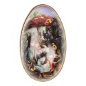 Clayre & Eef Decoratie Ei 7x11x7 cm Meerkleurig Metaal Konijnen