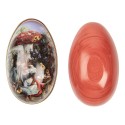 Clayre & Eef Decoratie Ei 7x11x7 cm Meerkleurig Metaal Konijnen