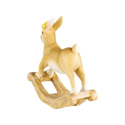 Clayre & Eef Figurine décorative Lapin 16x5x14 cm Marron Plastique
