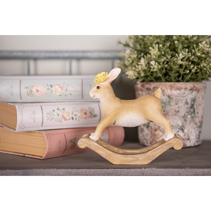 Clayre & Eef Statuetta decorativa Coniglio 16x5x14 cm Marrone Plastica