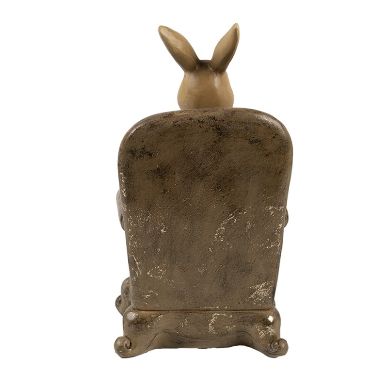 Clayre & Eef Decorative Figurine Rabbit 11x10x18 cm Beige Brown Plastic
