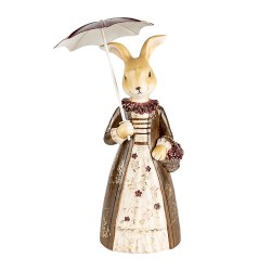 Clayre & Eef Decorative Figurine Rabbit 21 cm Brown Plastic