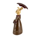 Clayre & Eef Decoratie Beeld Konijn 21 cm Bruin Kunststof