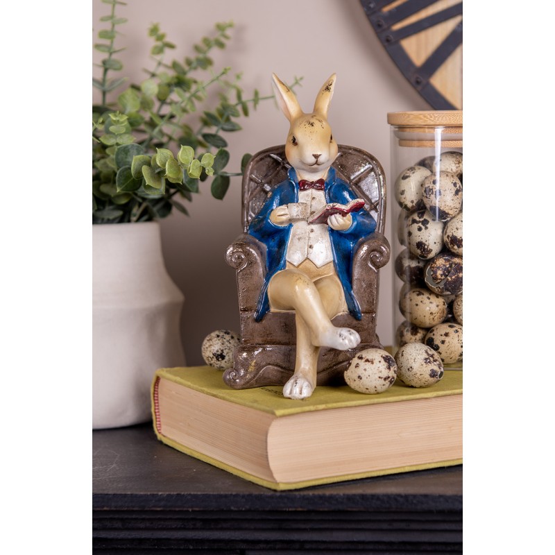 Clayre & Eef Decorative Figurine Rabbit 12x10x18 cm Beige Brown Plastic